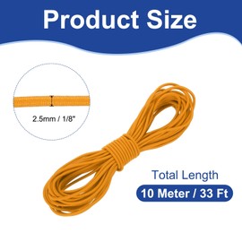 PATIKIL 1/8" x 33' Elastic Bungee Cord, Bungee Shock Cord Kayak Stretch String Rope for Camping Tent Bike Tie Down Kayaking Boating Repairing Poles DIY Canopy Patio, Gold