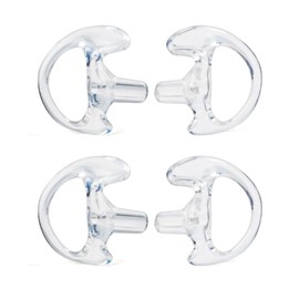 YNIBST Replacement Earmold for Acoustic Coil Tube Headset,Silicone Ear Insert for Motorola Midland Baofeng Walkie Talkie Surveillance Earpiece (Clear, 2 Pairs-Medium)