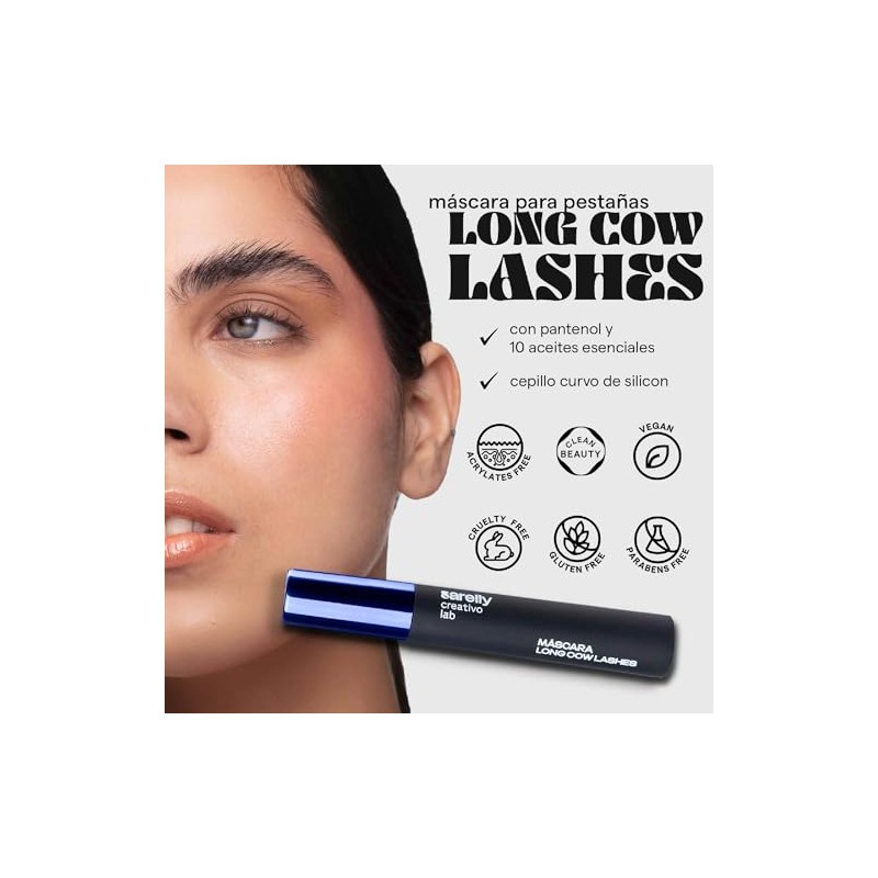 SARELLY, Kit Ojos, Máscara de Pestañas Long Cow Lashes +