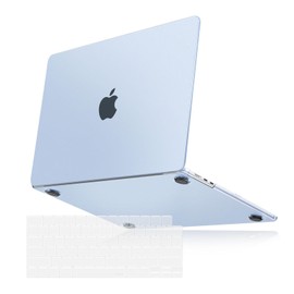 MOSISO Funda Compatible con MacBook Air 13.6 Pulgadas Case 2025 2024-2022 M4 A3240 M3 A3113 M2 A2681, Ultra-Fino Natural Original Color Carcasa Rígida de Plástico&Cubierta de Teclado, Azul Pastel