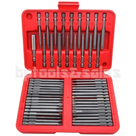 50pc Extra Long Security Bit Set Tamper Proof Torx Tri-Wing Pozi Spline Hex Torq