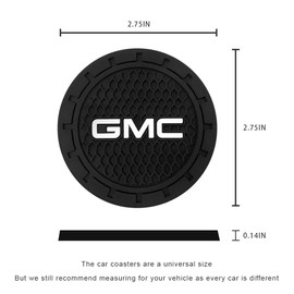 Car Cup Holder Coaster for GMC Sierra Denali Canyon Terrain Yukon Jimmy Acadia Recessed Silicone Cupholder Coaster Interior Accessories 2.75in 2Pack