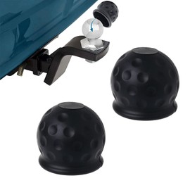 ZFRITP 2 Pcs Schwarz Anhängerkupplung Abdeckung,Kappe Anhängerkupplung,Gummi Kugelkopf Abdeckung,Auto-Kugelkopf-Schutzhülle,Geeignet Für Anhänger, Autos, Lkws, Wohnmobile