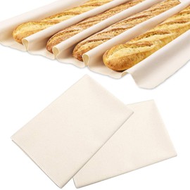 Panno Lievitazione Pane, Telo di Lino per Pasticceria, Telo Lievitazione Pane, Panno del Panettiere, Attrezzi e Accessori per Fare il per Famiglie, Panetterie e Principianti, 2 Pezzi, 75 x 45cm