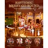 Rowood 3D Wooden Puzzle,Carousel Music Box for Adults Girls,DIY Christmas