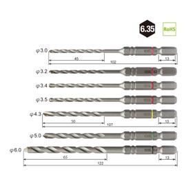 Vessel ACD7S-1 Concrete Drill Bit Cushion Drill Set of 7 with Storage Pouch