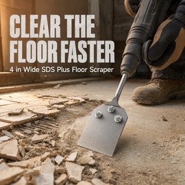 SDS Plus Floor Scraper Chisel, 4-Inch Wide Blade, 10-Inch