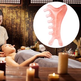 perfeclan Massagekamm aus Harz, Hand-Kopfmassage-Werkzeug, Geschenk, praktisch, multifunktional, glatter Körper, entspannend, Gua Sha, Schaben, Kopfhautkamm, Rosa