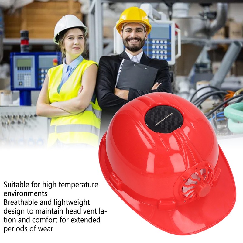 Hard Hat with Solar Fan Plastic Ventilated Safety Helmet Breathable