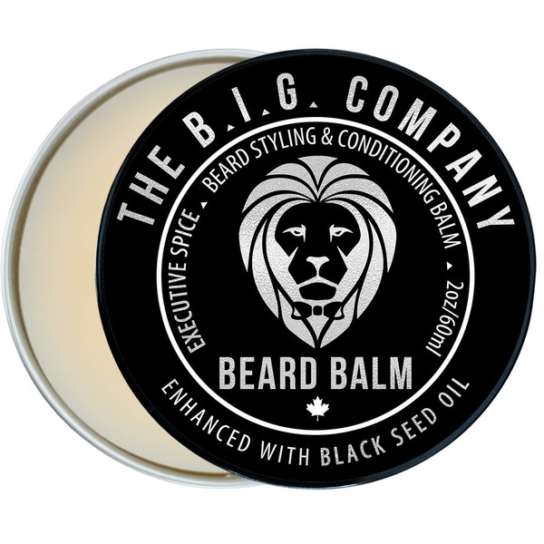 Beard Balm Leave-in Conditioner with Natural Bees Wax, Jojoba & Argan Oil - Styles, Softens, Strengthens & Thickens for Healthier Beard Growth & Mustache - 2 oz - The B.I.G. Company