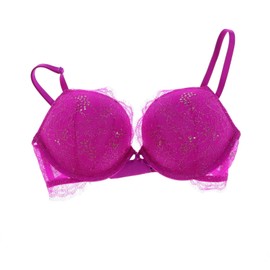 Victoria's Secret Bra Bombshell Add 2 Cups Shimmer Lace (32D, Magenta)