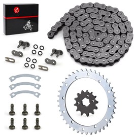 Heavy Duty O-Ring Drive Chain And Drive Sprockets Kit Compatible with Yamaha Warrior 350 YFM350X 1989-2004 (Gray)