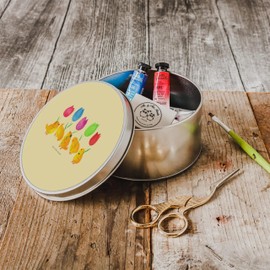 Mr. & Mrs. Panda Tin Box Round Chick Parade - Easter Gifts, Easter Decoration, Gift, Tulips, Easter Gift, Metal Box, Lunch Box, Easter Gifts