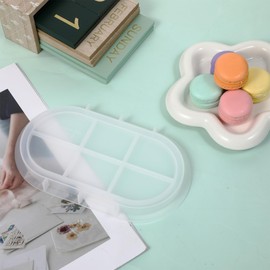 Oval Tray Mold Set of 12'', 9'', 7'', 5.7'' Large Resin Tray Mold, Oval Rolling Tray Molds, Oval Resin Tray Molds, Silicone Epoxy Resin Tray Mold for DIY Jewelry Trinket Tray