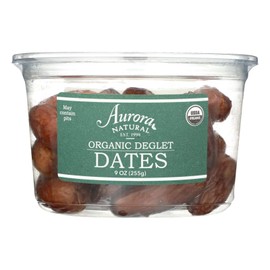Aurora Products Organic Dates, 9-Ounce Tubs (Pack of 6)