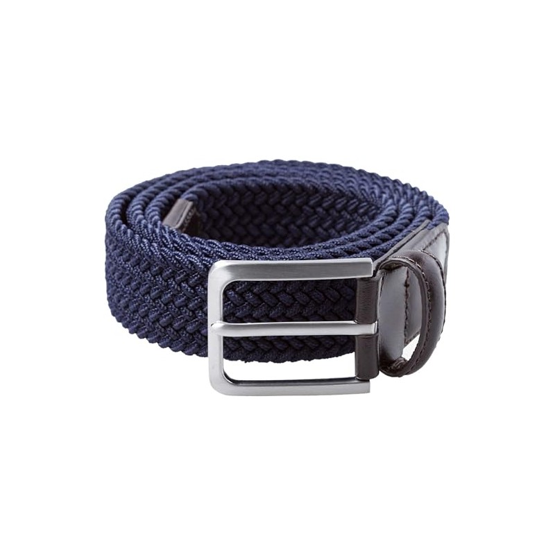 Brax Men's Hi Flex Elastic Braided Belt, 22 Navy, 120