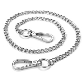 LZKHEH Stylish Stainless Steel Wallet Chain for Men Women 53cm Long with Punk Keychain.Ideal as a trouser or jeans chain for bikers and truckers.