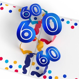 Lovepop 60th Birthday Pop-Up Card for Her and Him - 3D Greeting Cards for Boys, Girls, Men, Women - Sixty is the New Fifty - 5" x 7 Card - Blank Notecard & Envelope Included