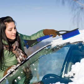 Ayizhiniu Car Ice Scraper with Broom 2-in-1 Ice Scraper Car Removable Car Ice Scraper Snow Brush Car Winter Ice Scraper Available for Car Windscreen Snow Removal