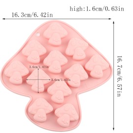 EPYHREHM 12 Cavity Mushroom Silicone Chocolate Molds For Chocolate Candy