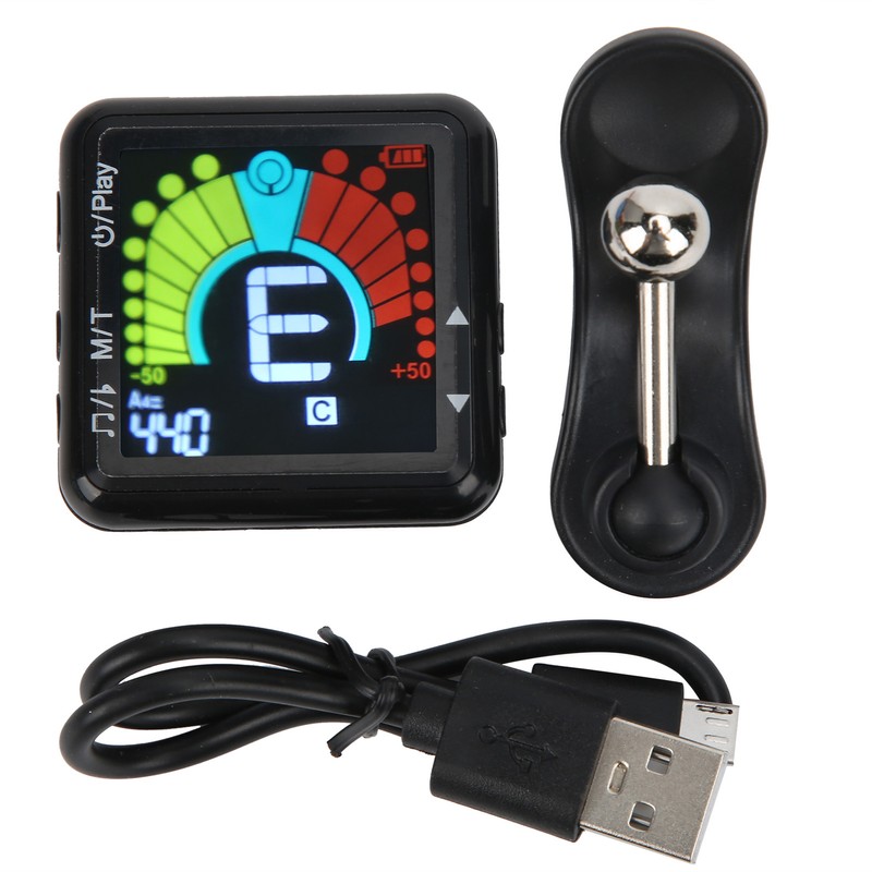 Metronome Tuner Clipon Rechargeable 2 in 1 Multifunctional String Instrument