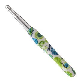 Coopay Crochet Hook 9.0 mm, 1 Piece Ergonomic Crochet Hooks with Solid Metal Crochet and Rubber Handle, Crochet Hook Handle with Beautiful Flower for Beginners, Comfortable TPR Handle Hook Needle for