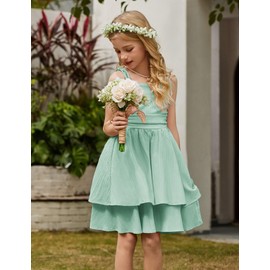 Arshiner Girl Easter Dress Spaghetti Strap Midi Summer Beach Boho Hawaiian Casual Formal Tween Dresses Green Size 14-16