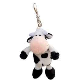 VALICLUD Stuffed Animal Keychain Cartoon Cow Pendant Key Ring Ox Year Zodiac Animal Mascot Toy Backpack Hanging Ornament for Children Adults 13 cm, Assorted colours
