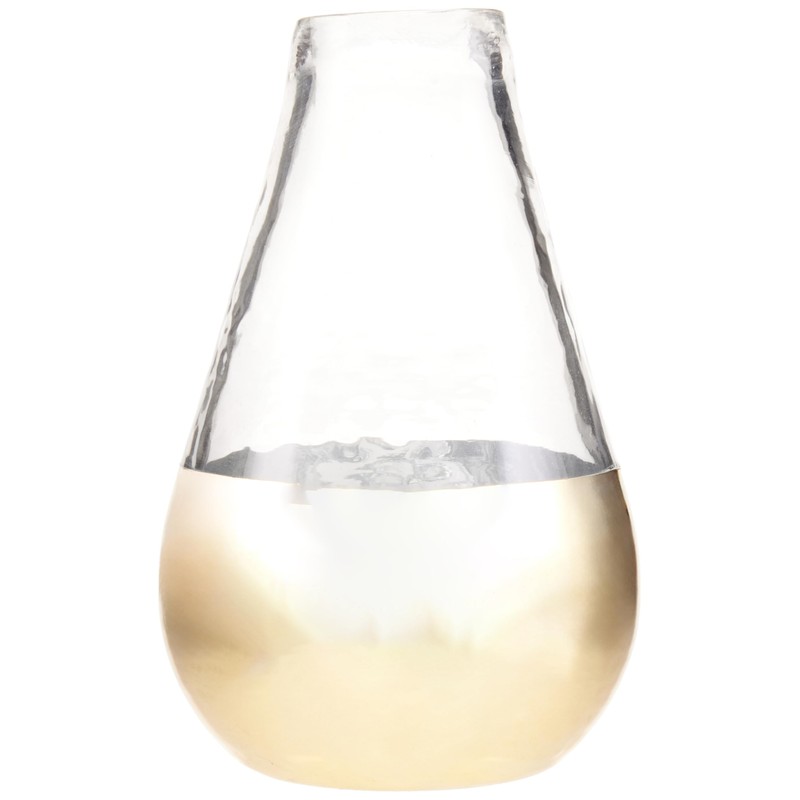 Mud Pie Medium Glass and Gold Vase