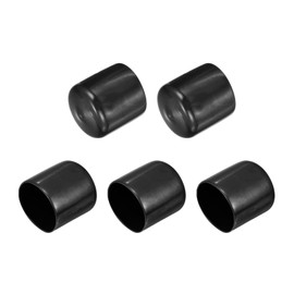 QUARKZMAN Pack of 5 Rubber End Caps 38 mm ID Rubber Caps Rubber Plugs Round Sliding Caps Chair Leg Caps Foot Caps Protective Caps End Tips Cover Plugs Plastic for Pipe Furniture Black