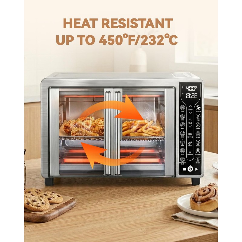 135PCs Paper Liners Compatible with Gourmia French Door Air Fryer