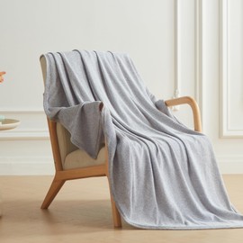 COOVA Cooling Throw Blanket, Soft Thin Knit Cool Summer Blanket for Hot Sleepers, Relieve Night Sweats and Hot Flashes, Comfy Lightweight Throw for All Seasons,(Light Grey 50"x60")