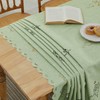 Wracra Macrame Waterproof Table Cloth, Farmhouse Linen Style Square Table