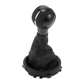 TUCKBOLD 6 Speed Manual Gear Shifter Knob W/Cover for Mini Cooper F55 F56 Hatchback | Gearbox Stick Shifter Lever Knob Black Red Plastic Faux Leather 1 Pcs