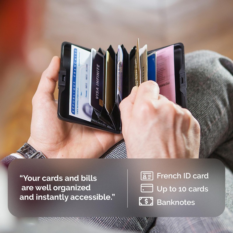 Aluminum Wallet, Large Capacity, RFID Protection Against Fraud and demagnetization,