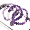 TOFBS Women's Natural Amethyst Bracelet Set Crystal Beads Bracelet with
