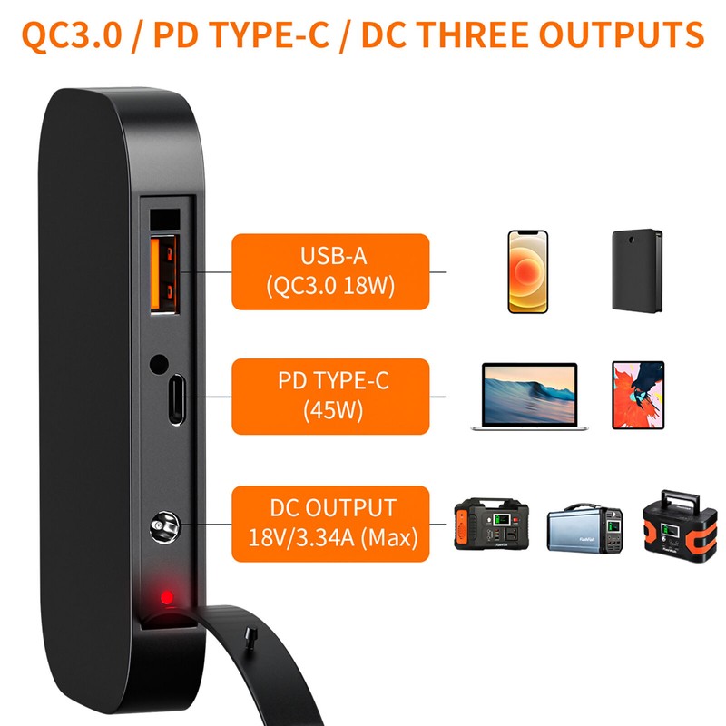 Flashfish 18V/60W Foldable Solar Panel Solar Charger Power Station Outdoor