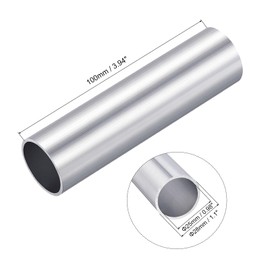 TOP-VIGOR 1Pc 6063 Aluminum Round Tube, 28mm OD 25mm ID 100mm Length Seamless Aluminum Straight Tubing Pipe Tubing for Industry DIY Projects