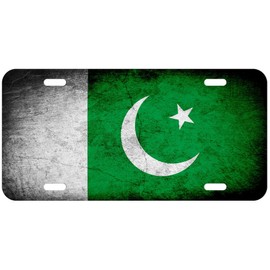 Aluminum License Plate - Flag of Pakistan (Pakistani) - Rustic