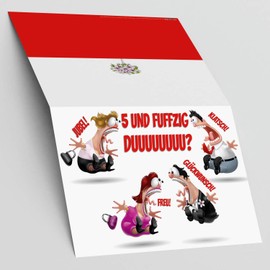 BREITENWERK A4 XXL 55th Birthday Card Colleagues with Envelope - Funny Birthday Card - 55th Birthday Card for Men and Women