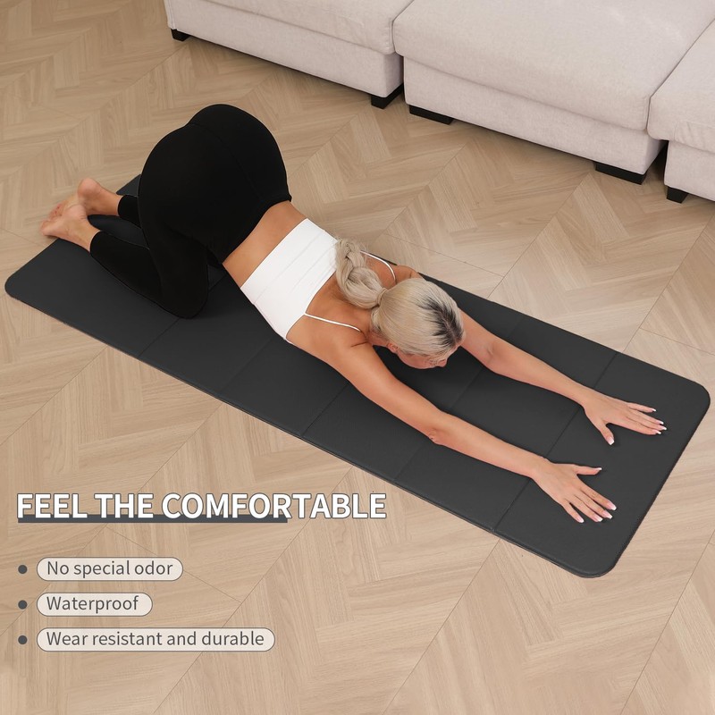 PAIDU Foldable Yoga Mat - 10mm Extra Thick, 75"26" Non-Slip