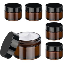 Small Glass Jars With Lids 6pcs, Face Cream Lotion Empty Storage Jars For Make Up, Sample, Travel Use (Yellow Green, 30g)