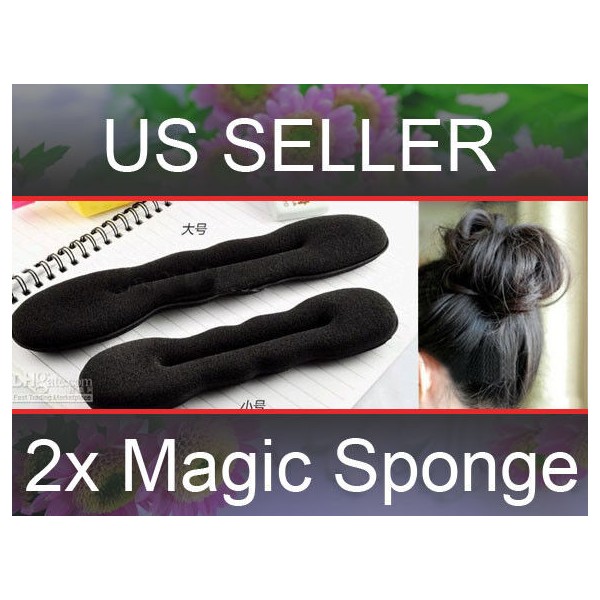 2pc Foam Sponge Magic Bun Hair Styling Sponge Roll Twist
