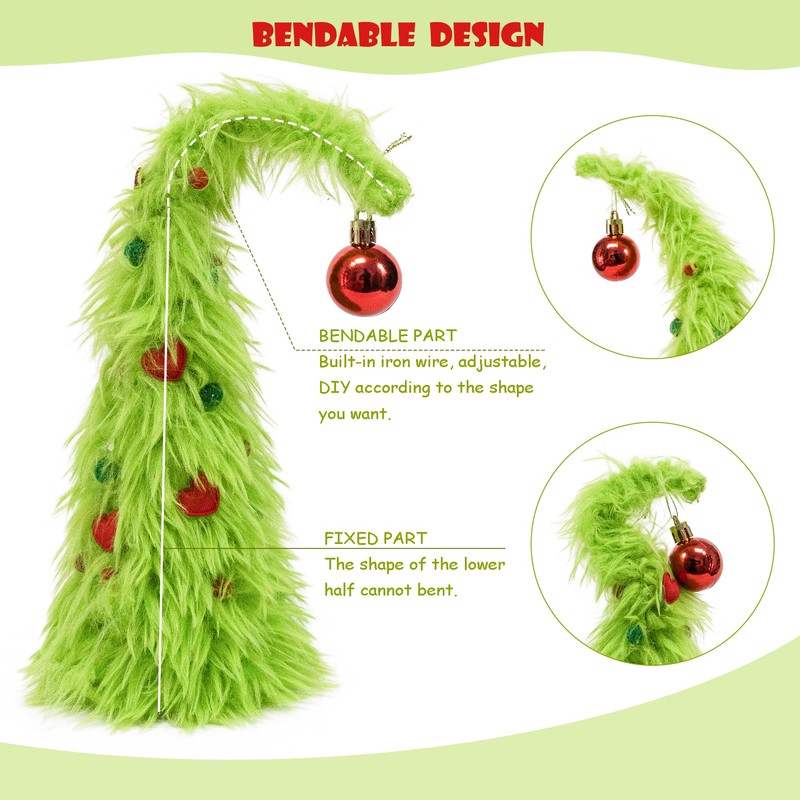Decxmas 1ft Tabletop Bendable Mini Christmas Tree with Lights, Small