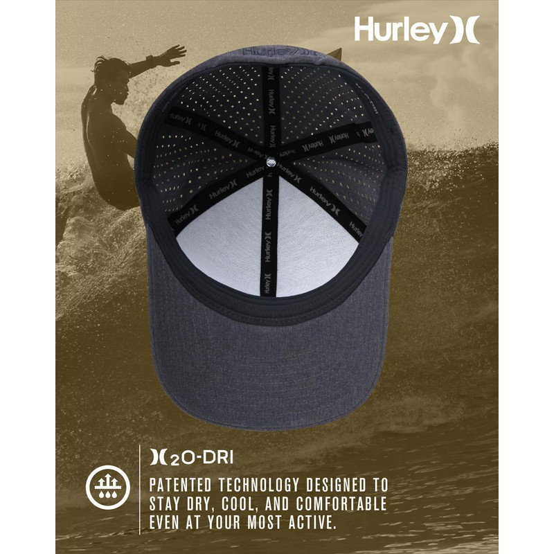 Hurley Mens Trucker Hat - Curved Brim H2O Dri Summer
