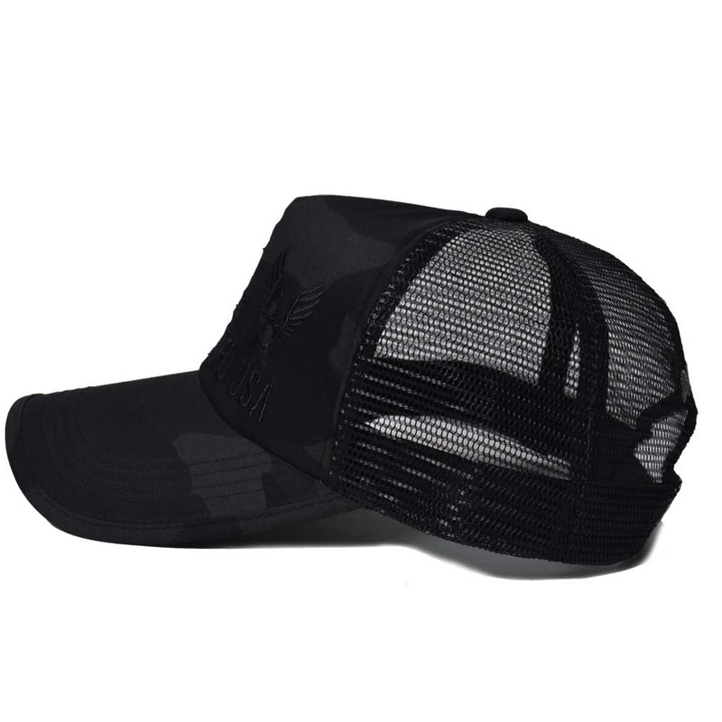 AVIREX Front Embroidered Limited USA Mesh Cap, charcoal camouflage, 57