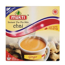 Mukti Instant Tea Pre-Mix Chai Ginger Unsweetened - 140g(10 Sachets)