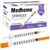 Medhome 0.5ml 31G 5/16inch Syringe, Individually Wrapped, Pack of 100