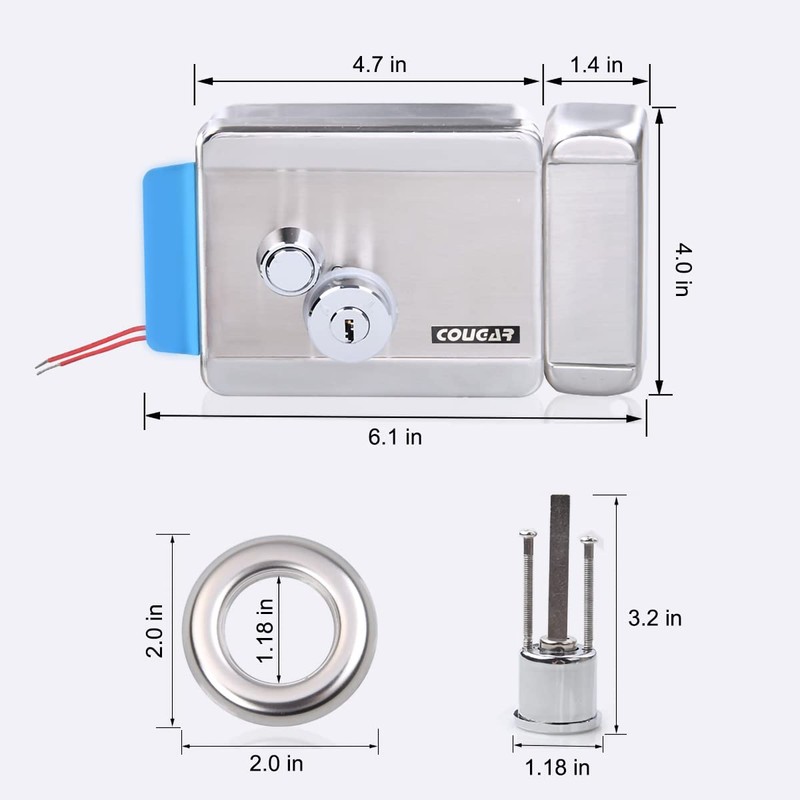 Double Headed Electric Control Lock, DC12V Electric Electronic Security Lock