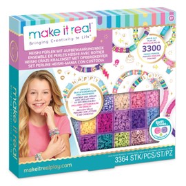 Make It Real Set di Perline Heishi con Custodia, 3364 Pezzi, Include Lettere e Ciondoli, Multicolore, per Bambini 8+ Anni